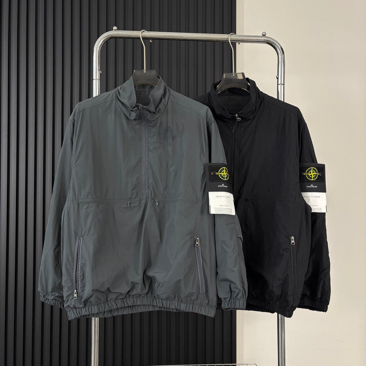 Stone Island Half-Zip Stand Collar Lightweight Technical Jacket