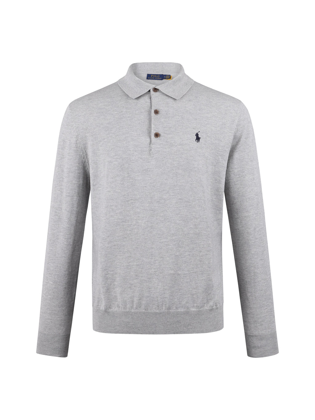 Polo Ralph Lauren Men’s Long‑Sleeve Knit Polo Sweater With Navy Pony Embroidery