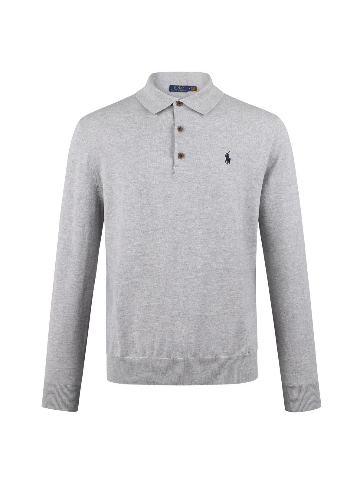 Polo Ralph Lauren Men’s Long‑Sleeve Knit Polo Sweater With Navy Pony Embroidery