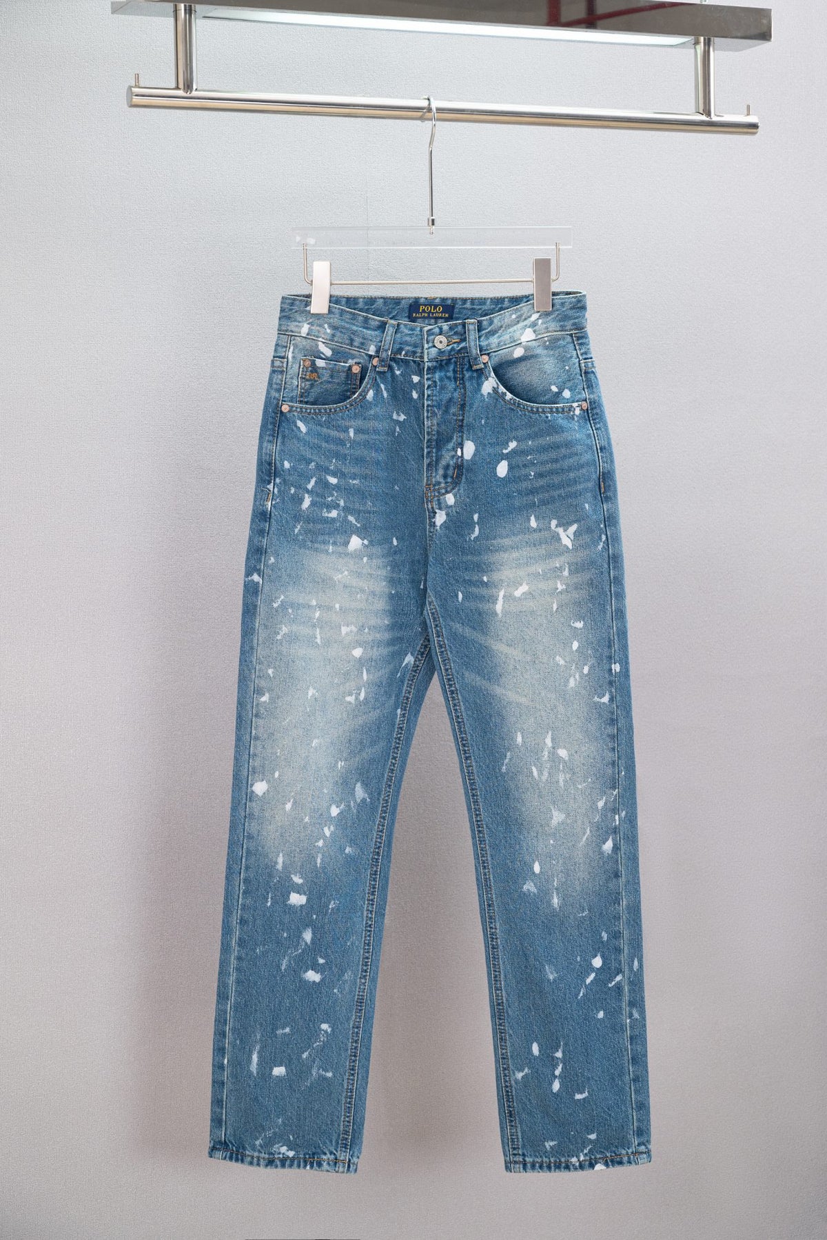 Ralph Lauren Men's Paint‑Splatter Straight‑Leg Denim Jeans