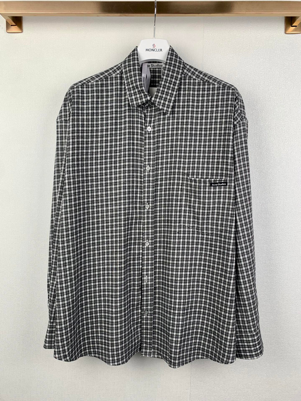 Acne Studios Oversized Long‑Sleeve Check Button‑Up Shirt