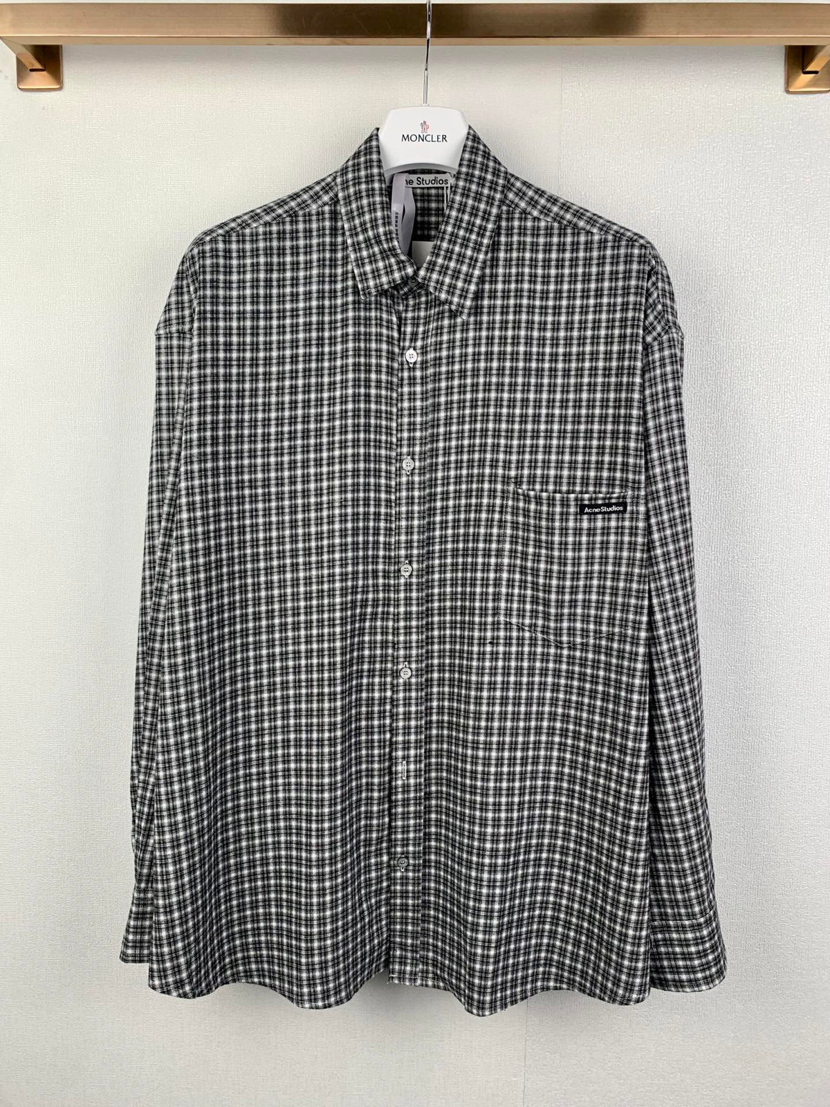 Acne Studios Oversized Long‑Sleeve Check Button‑Up Shirt