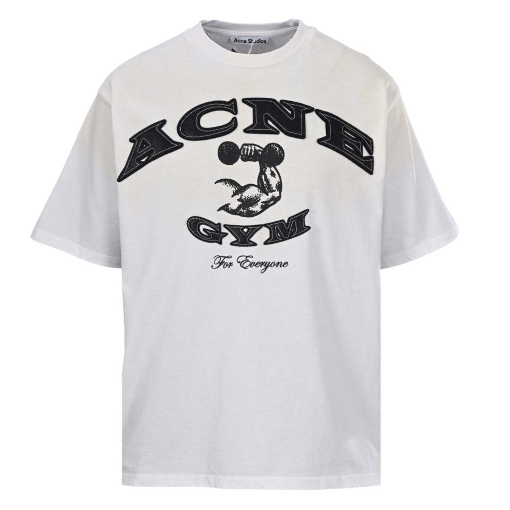 Acne Studios Gym‑Theme Varsity‑Graphic Oversized Crew‑Neck T‑Shirt