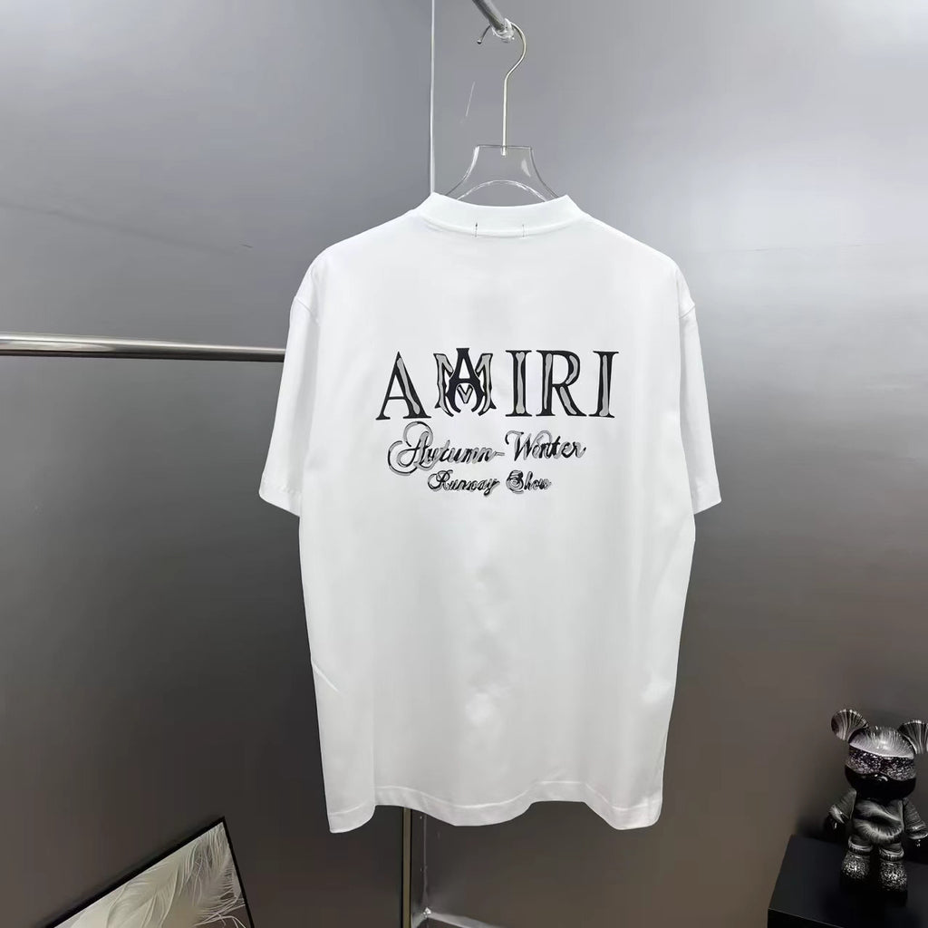 AMIRI Autumn‑Winter Runway Show Graphic Crew Neck Short‑Sleeve T‑Shirt