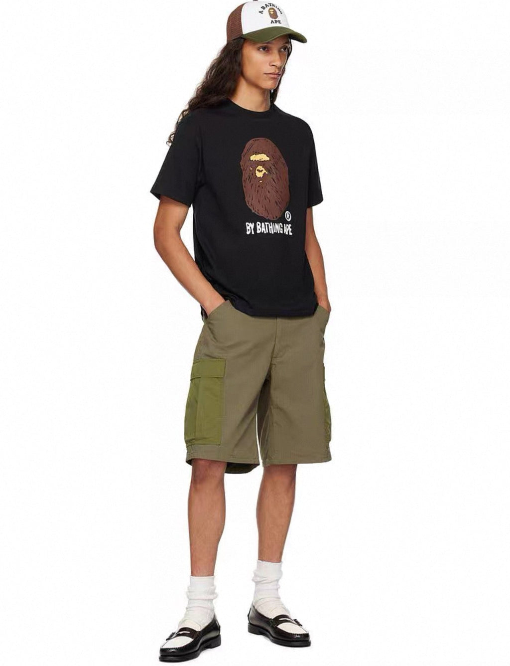 BAPE Fans Draw Hand-Drawn Sketch Ape Head Tee Oversized Unisex T-Shirt — By Bathing Ape
