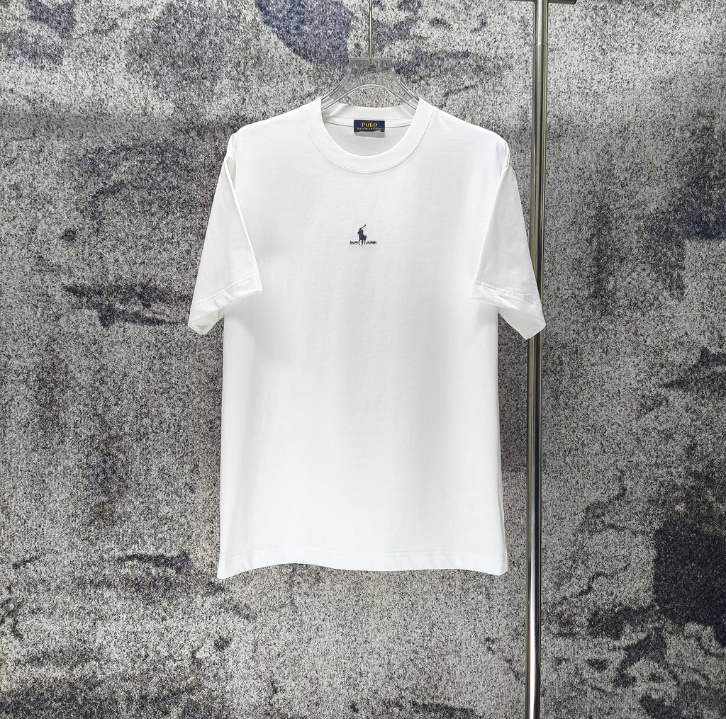Men's Crew‑Neck Short‑Sleeve T‑Shirt, Navy Pony Chest Embroidery
