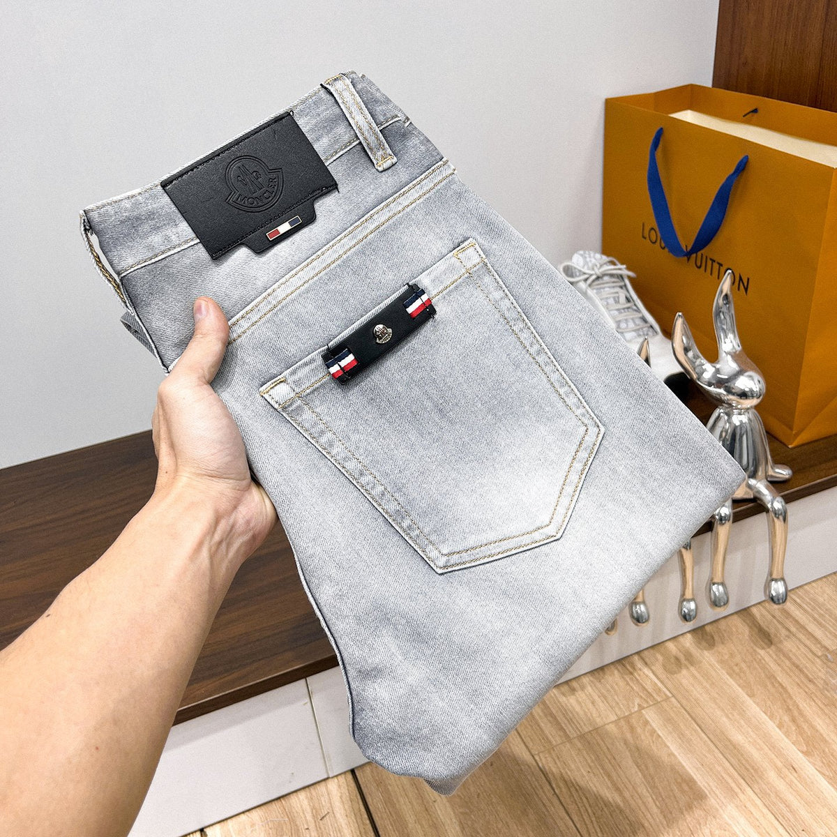 Moncler Slim‑Fit Washed Denim Jeans