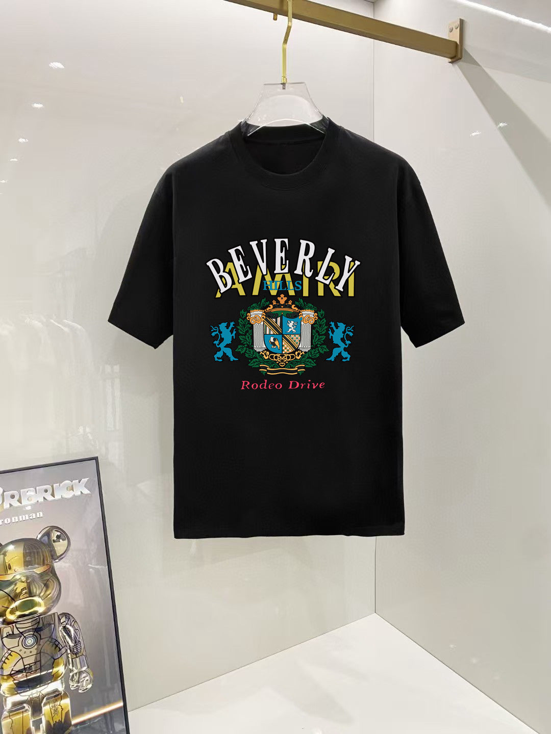 AMIRI Beverly Hills Rodeo Drive Crest Graphic Crew Neck Short‑Sleeve T‑Shirt