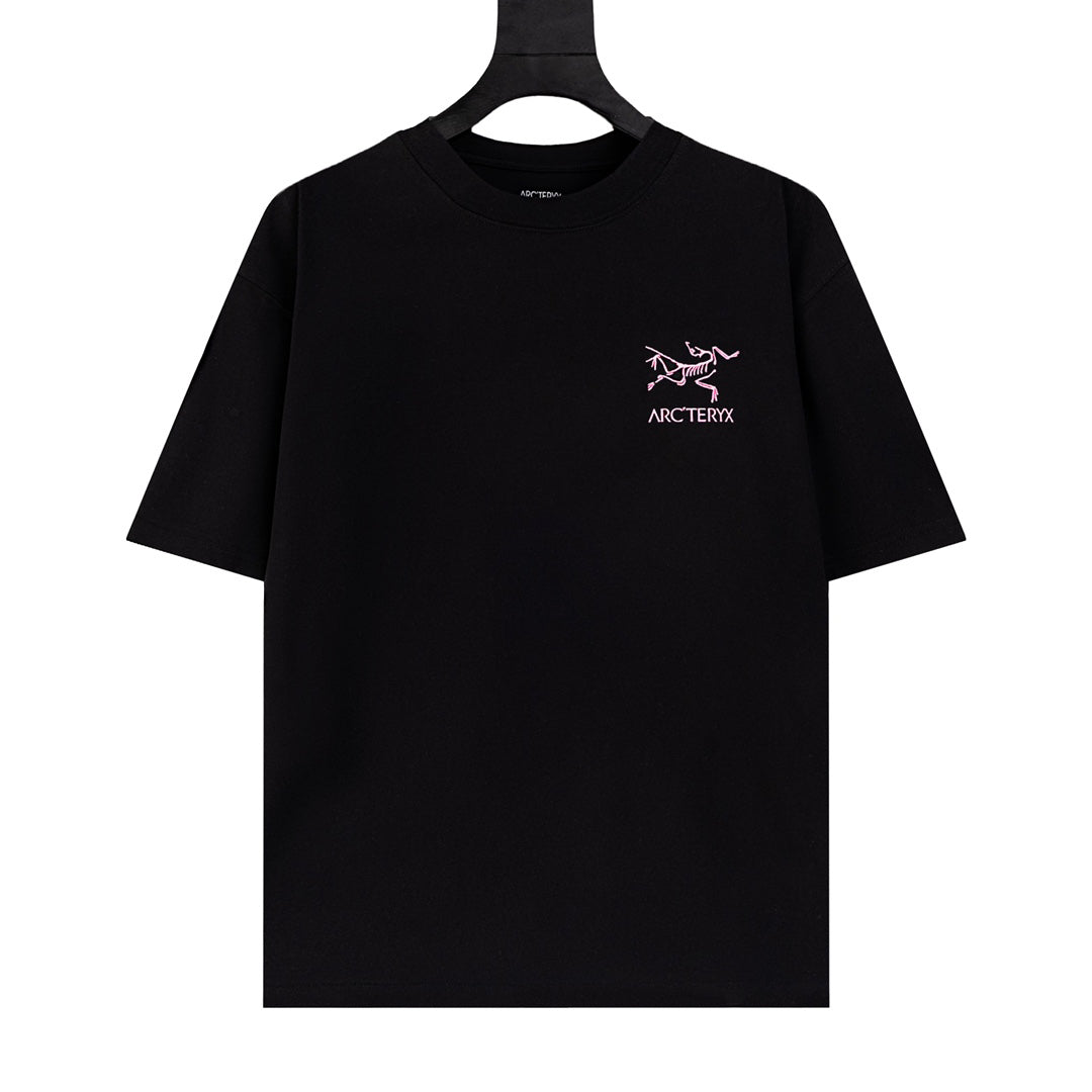 Arc'teryx Pink Fossil Bird Front‑Back Print SS T‑Shirt