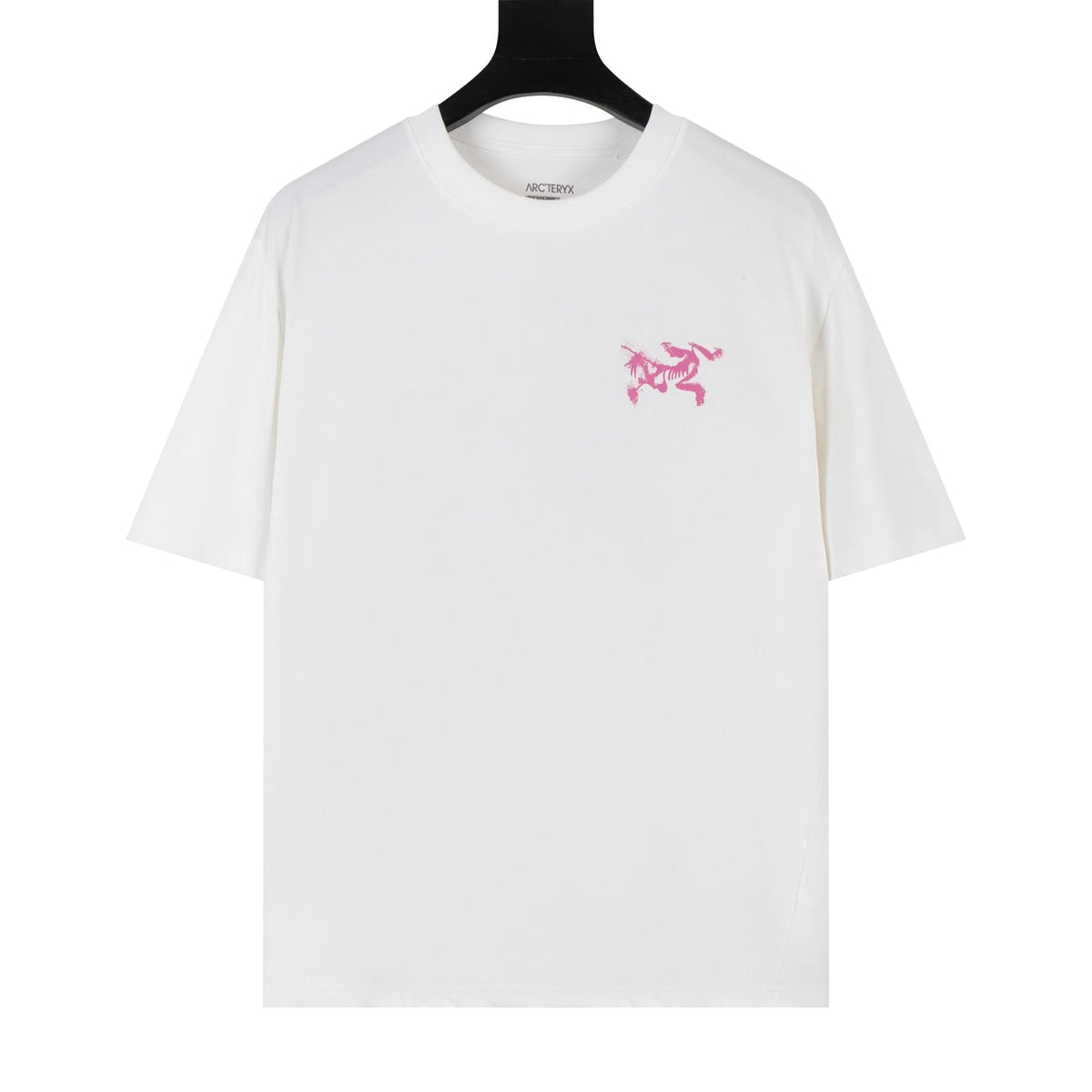 Arc'teryx Distressed Bird Logo Front & Grid Graphic Back Crew Neck Short‑Sleeve T‑Shirt, Unisex Relaxed Fit Tee