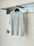 Acne Studios Distressed Circular‑Logo Oversized Short‑Sleeve T‑Shirt