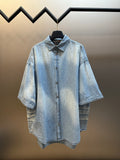 Acne Studios Oversized Short‑Sleeve Denim Button‑Down Shirt