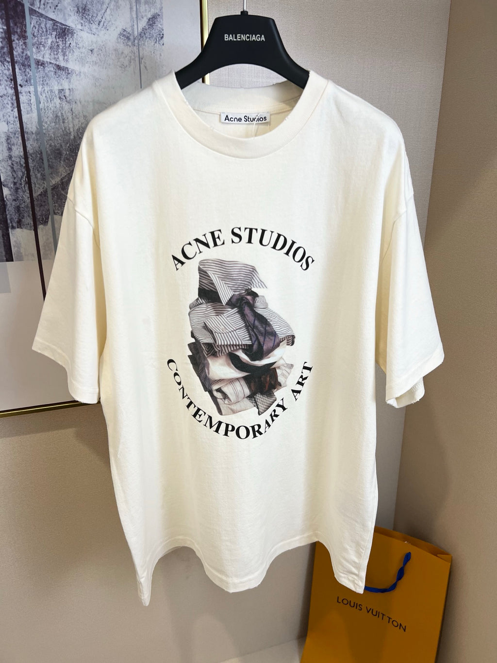 Acne Studios Contemporary Art Graphic Print Oversized Short‑Sleeve T‑Shirt
