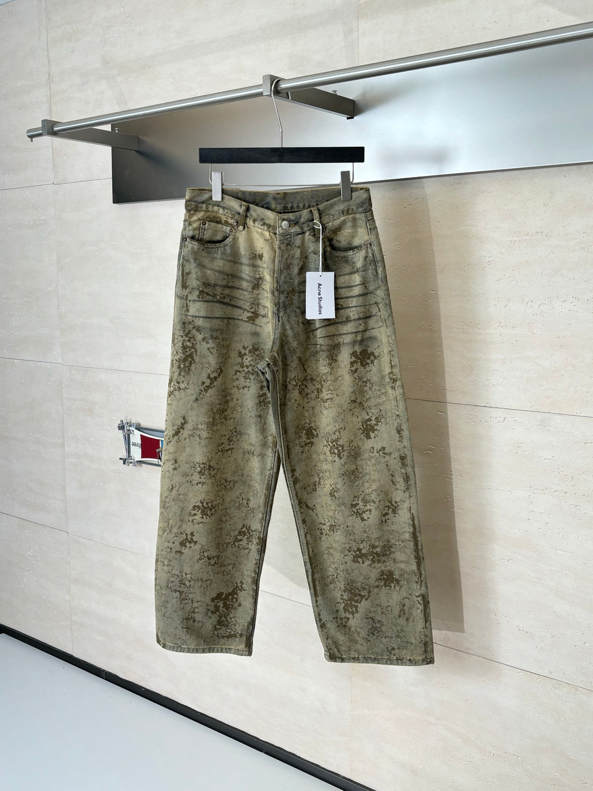 Acne Studios Vintage Distressed‑Print Wide‑Leg Jeans