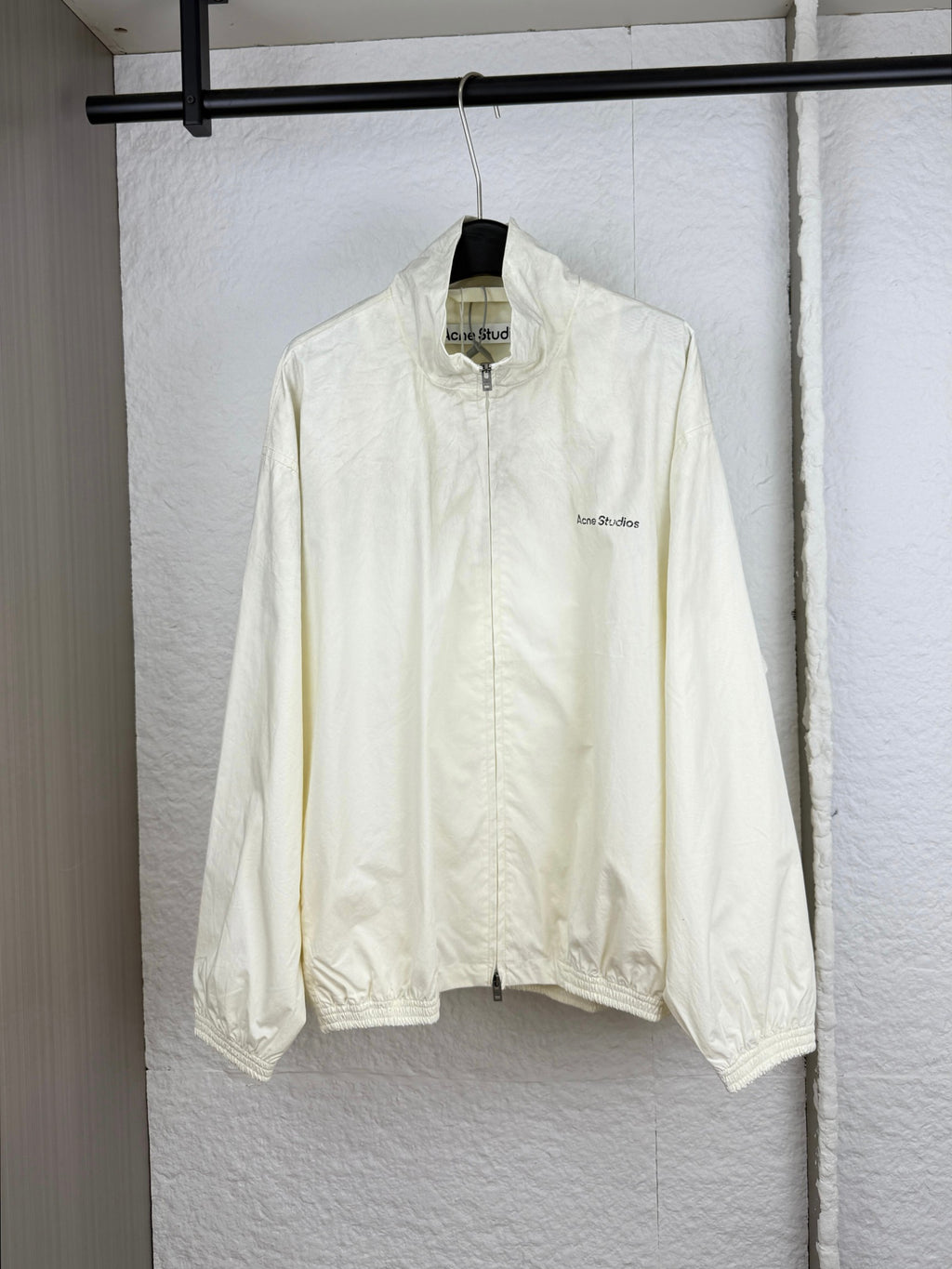 Acne Studios Off‑White Full‑Zip Stand‑Collar Track Jacket