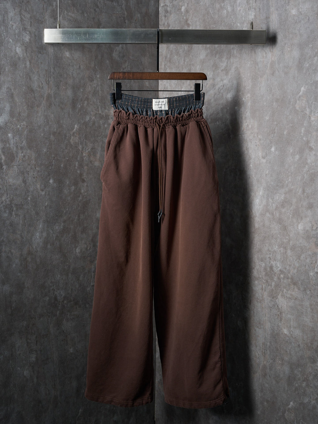Acne Studios Double‑Waistband Wide‑Leg Sweatpants