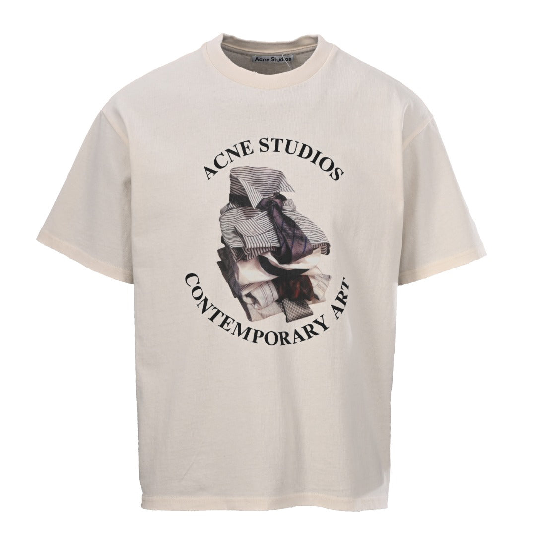 Acne Studios Contemporary‑Art Graphic Oversized Crew‑Neck T‑Shirt