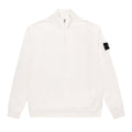 Stone Island Cotton Half-Zip Mock Neck Sweatshirt with Left Sleeve Compass Badge