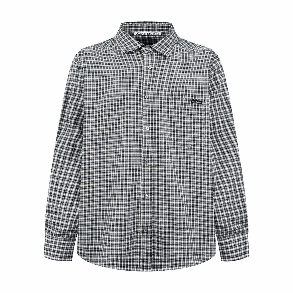 Acne Studios Long‑Sleeve Check Button‑Up Shirt