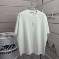 Acne Studios Square Patch‑Detail Distressed‑Trim Crew‑Neck Short‑Sleeve T‑Shirt