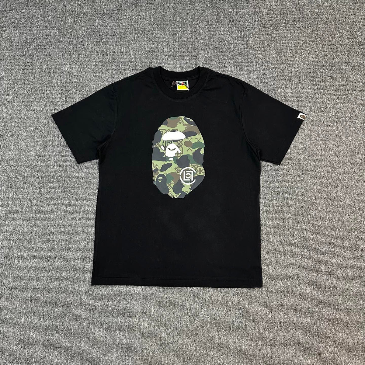 BAPE × CLOT SS25 Camo Monogram Ape Head Oversized Heavyweight Unisex T-Shirt