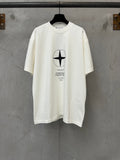 Stone Island Compass Graphic Print Crew Neck T-Shirt with Oversized Star and Brand Narrative