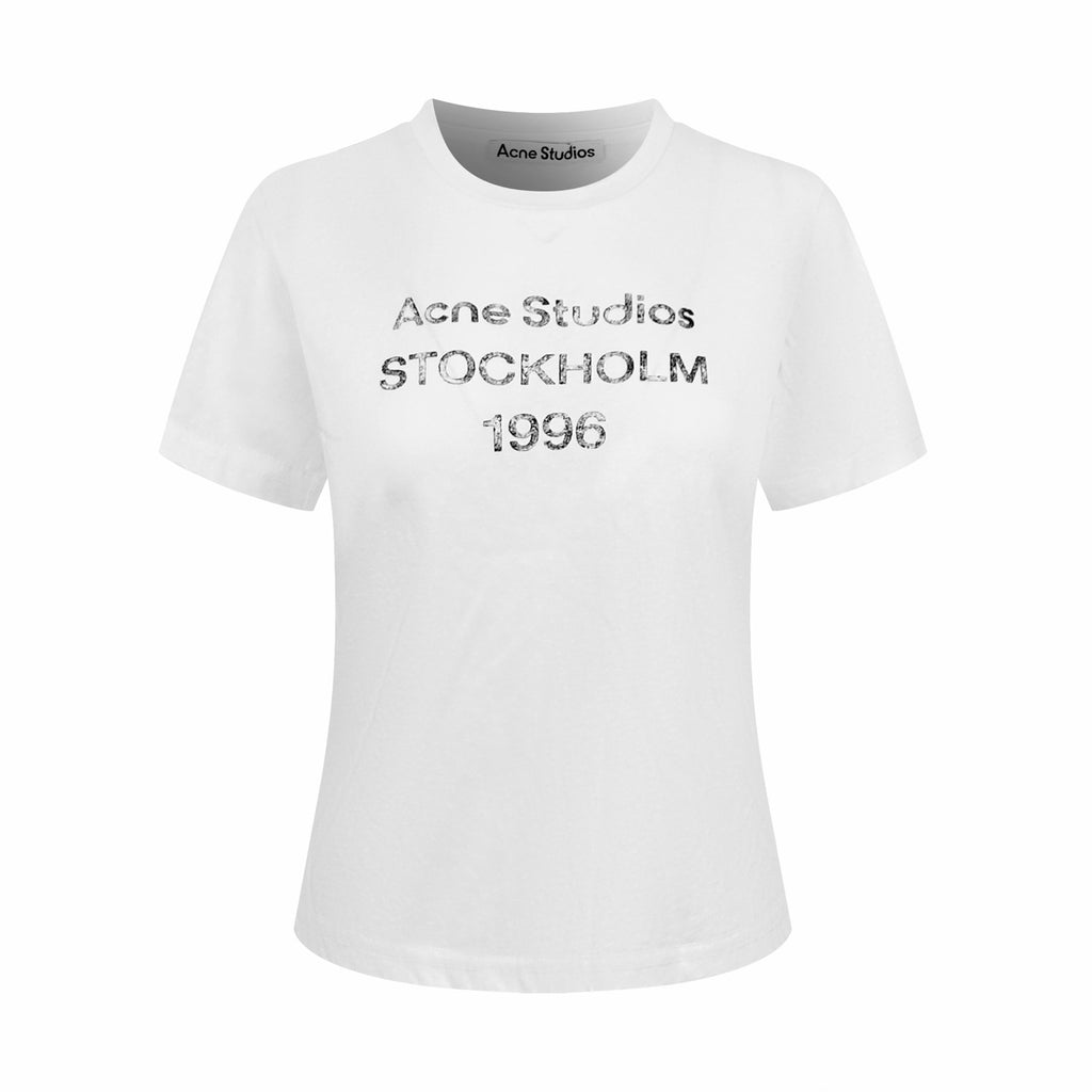 Acne Studios Stockholm 1996 Text‑Print Crew‑Neck Short‑Sleeve T‑Shirt