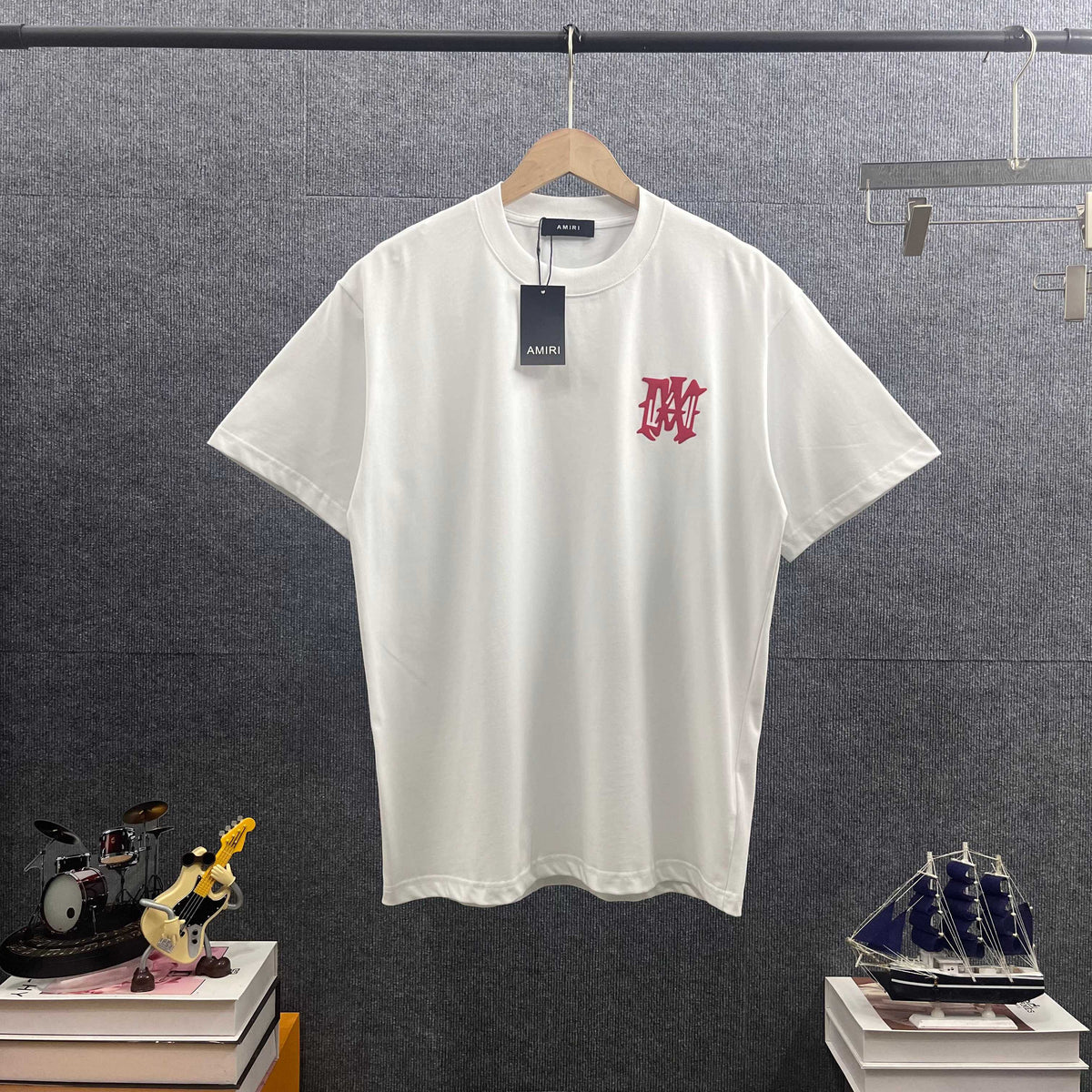 AMIRI Gothic MA Monogram Chest Graphic Short‑Sleeve Tee