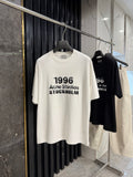 Acne Studios Stockholm 1996 Stacked‑Text Distressed‑Hem Oversized Crew‑Neck T‑Shirt