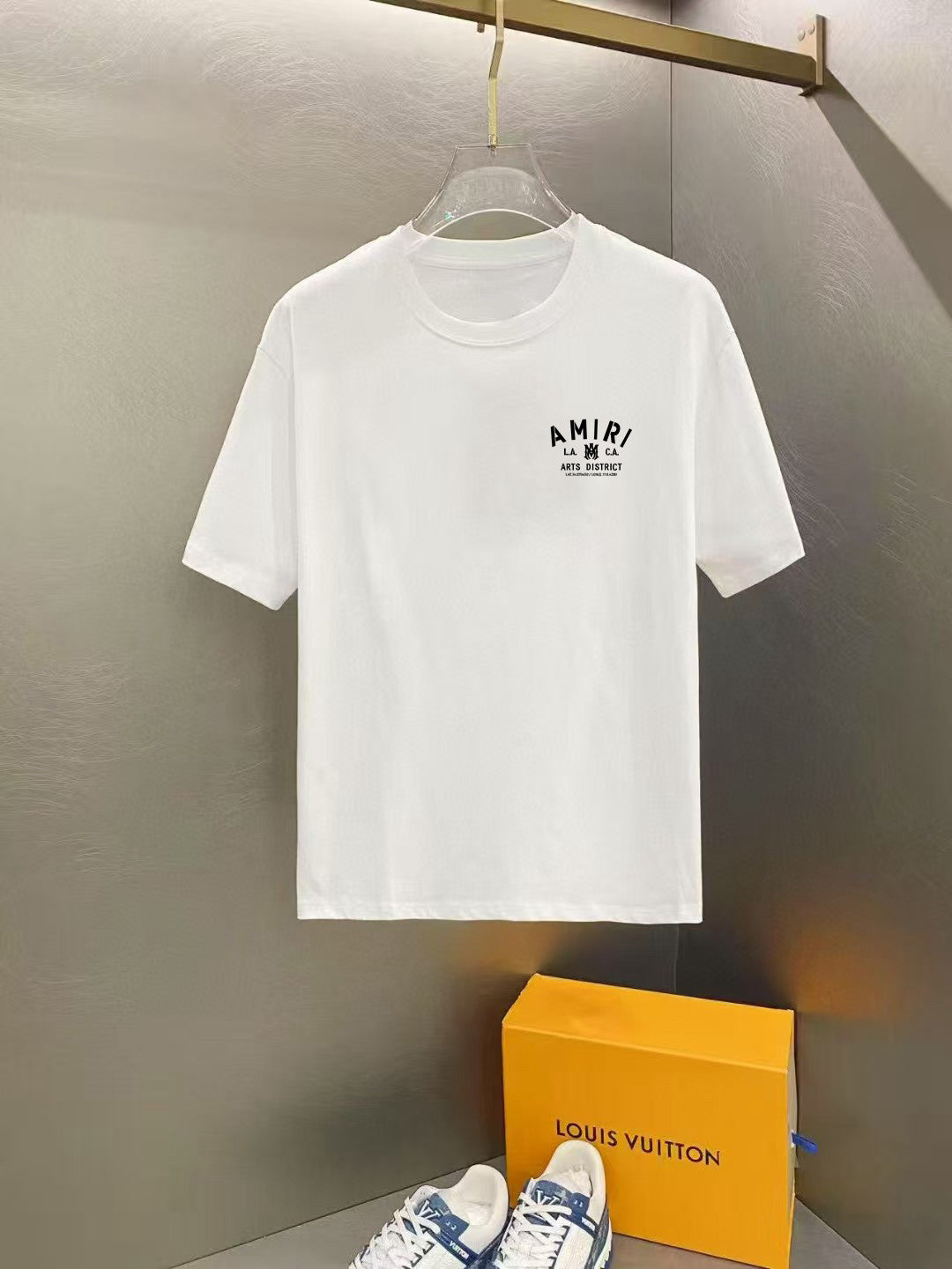 Amiri Arts District Text Chest Graphic Crew‑Neck Short‑Sleeve T‑Shirt