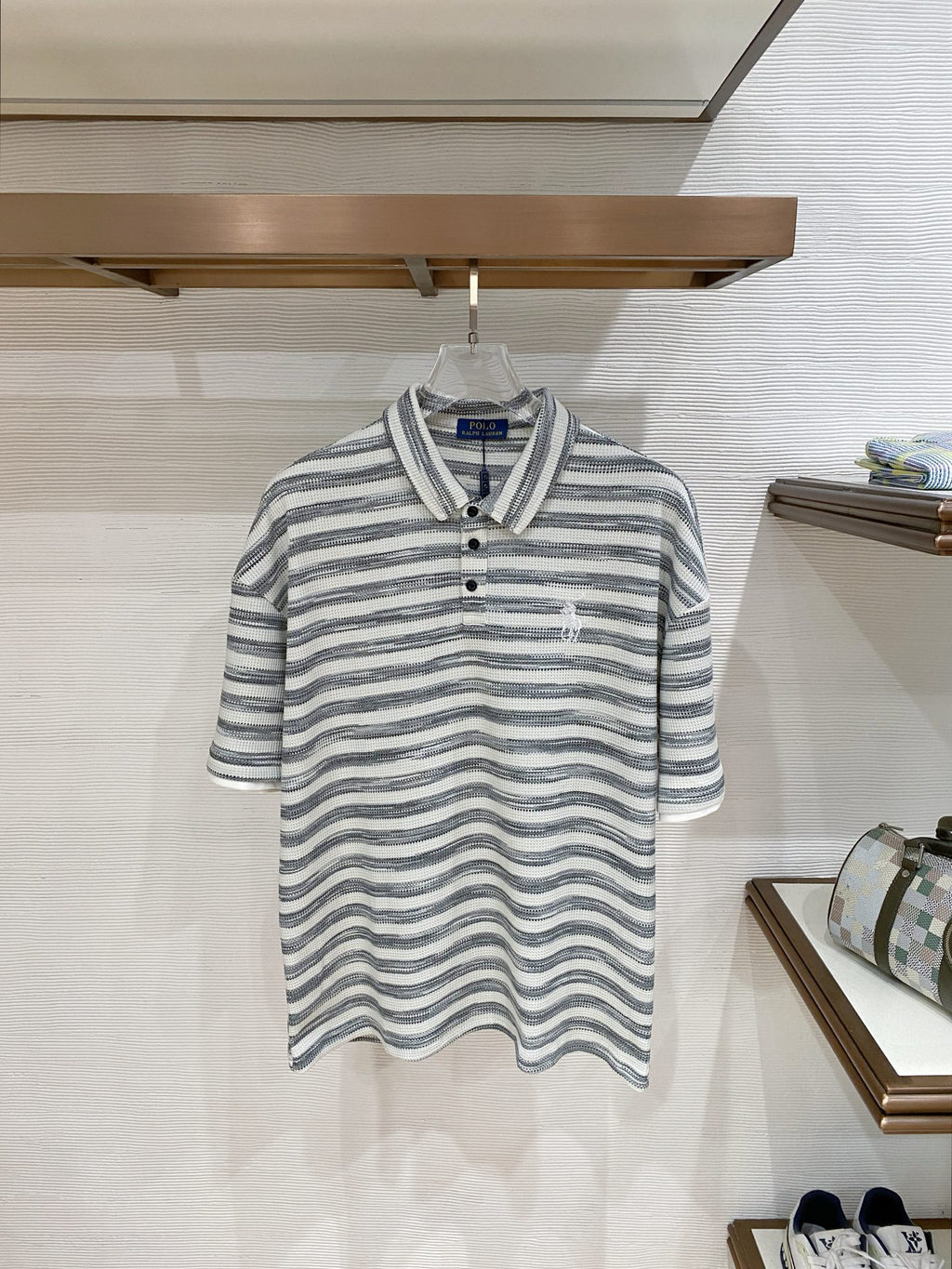 Polo Ralph Lauren Men’s Striped Knit Short‑Sleeve Polo Shirt