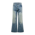 Acne Studios Distressed Flared Leg Vintage Wash Denim Jeans