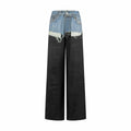 Acne Studios Patchwork Distressed Wide‑Leg Denim Trousers
