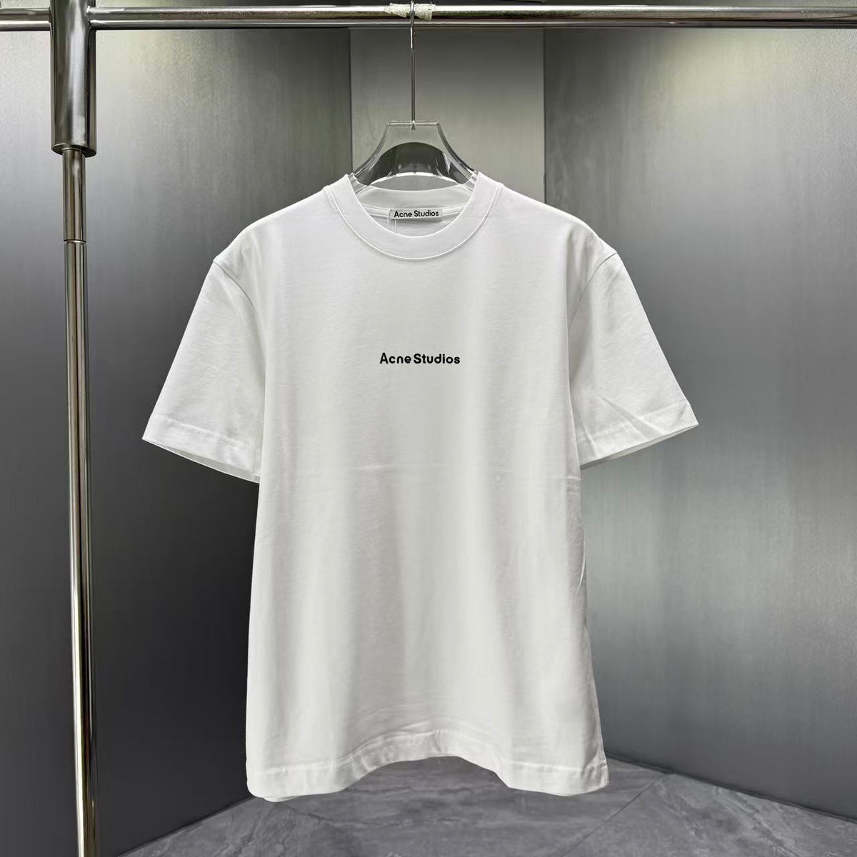 Acne Studios Centered Text‑Logo Crew‑Neck Short‑Sleeve T‑Shirt