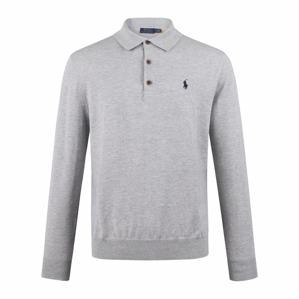 Polo Ralph Lauren Men’s Long‑Sleeve Knit Polo Shirt, 3‑Button Placket