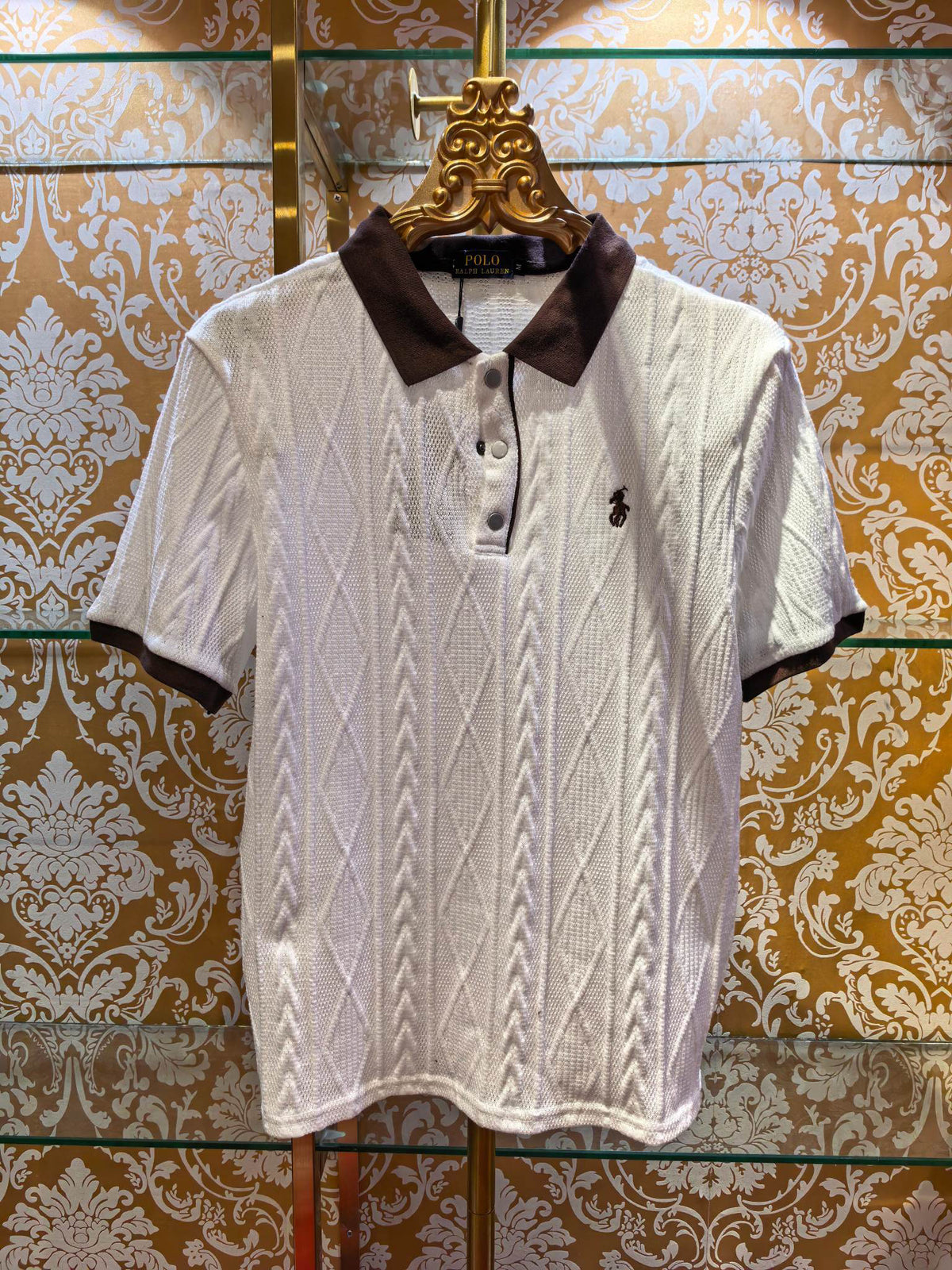 Ralph Lauren Men's Textured Knit Short‑Sleeve Polo Shirt