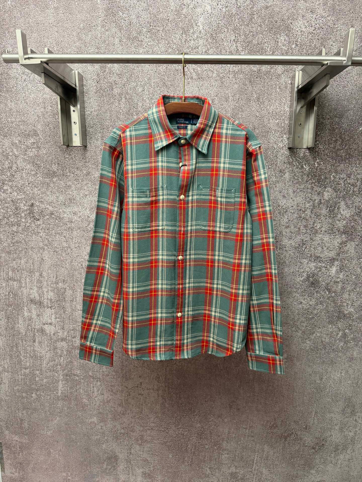 Ralph Lauren Men's Plaid Flannel Long‑Sleeve Button‑Down Shirt