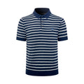 Polo Ralph Lauren Men's Striped Short‑Sleeve Knit Polo Shirt, Small Navy Pony Embroidery