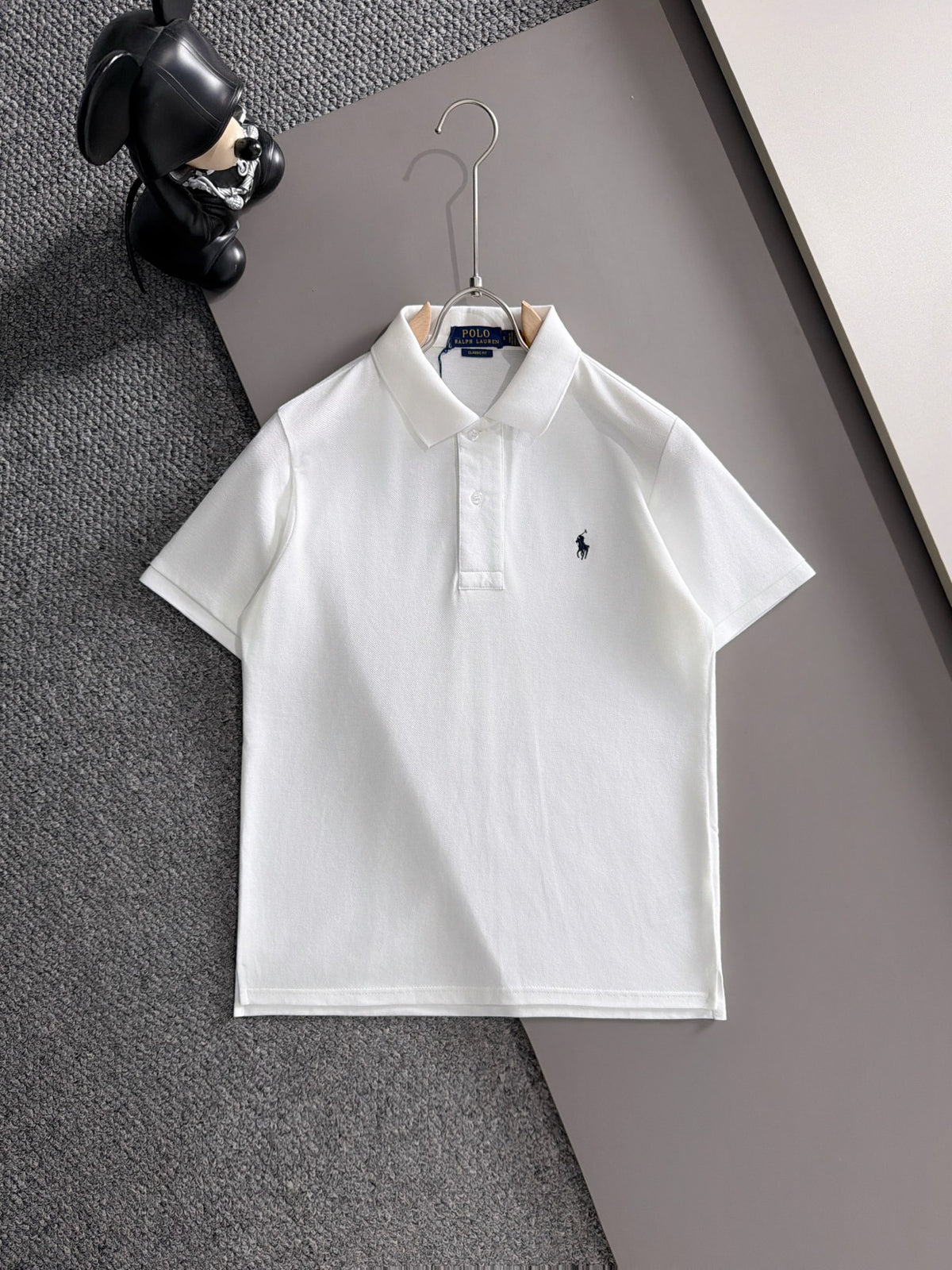 Kids Pique Knit Short‑Sleeve Polo Shirt Small Horse Embroidery Solid White Casual Top