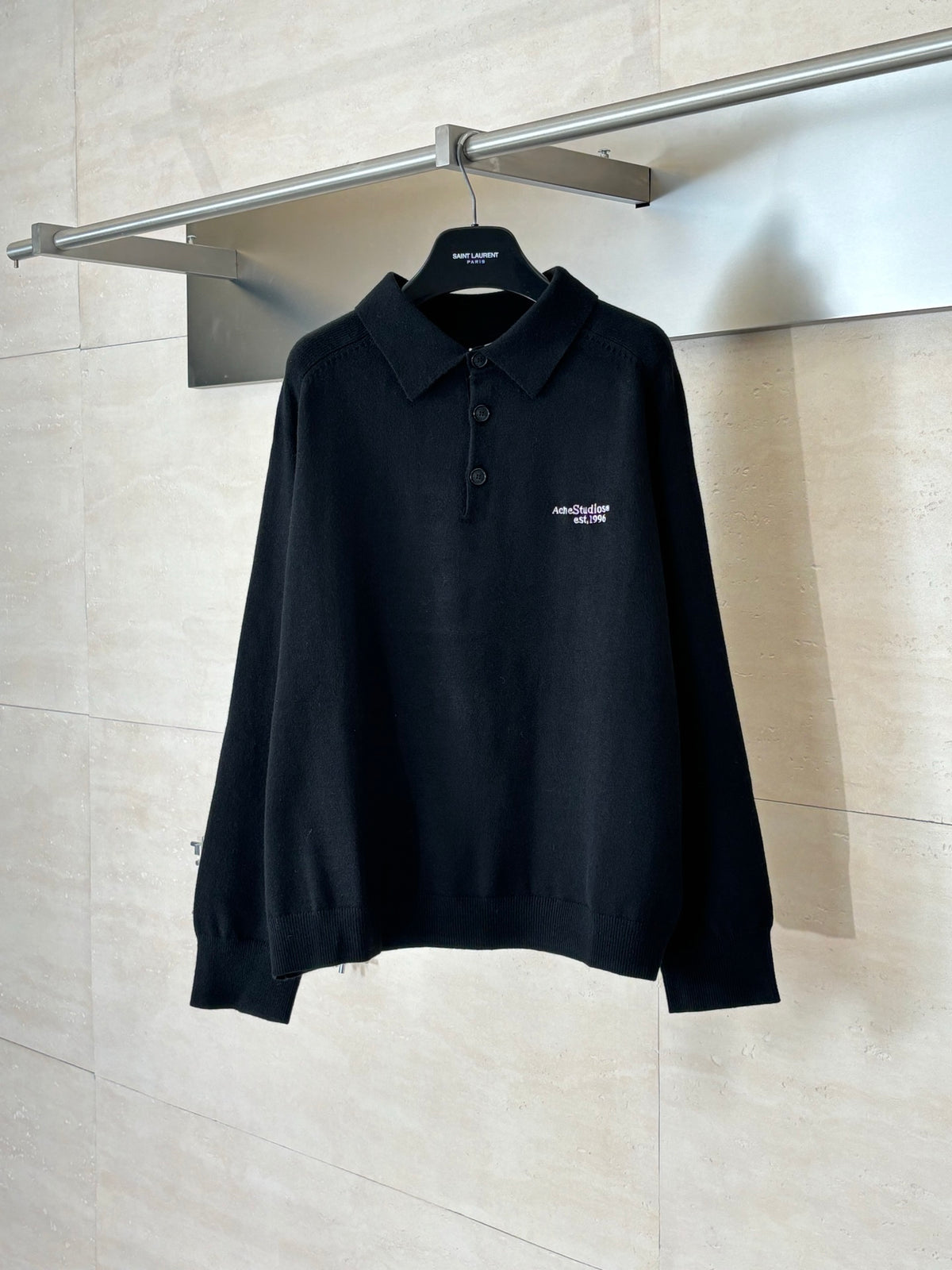 Acne Studios Knitted Long‑Sleeve Polo Sweater
