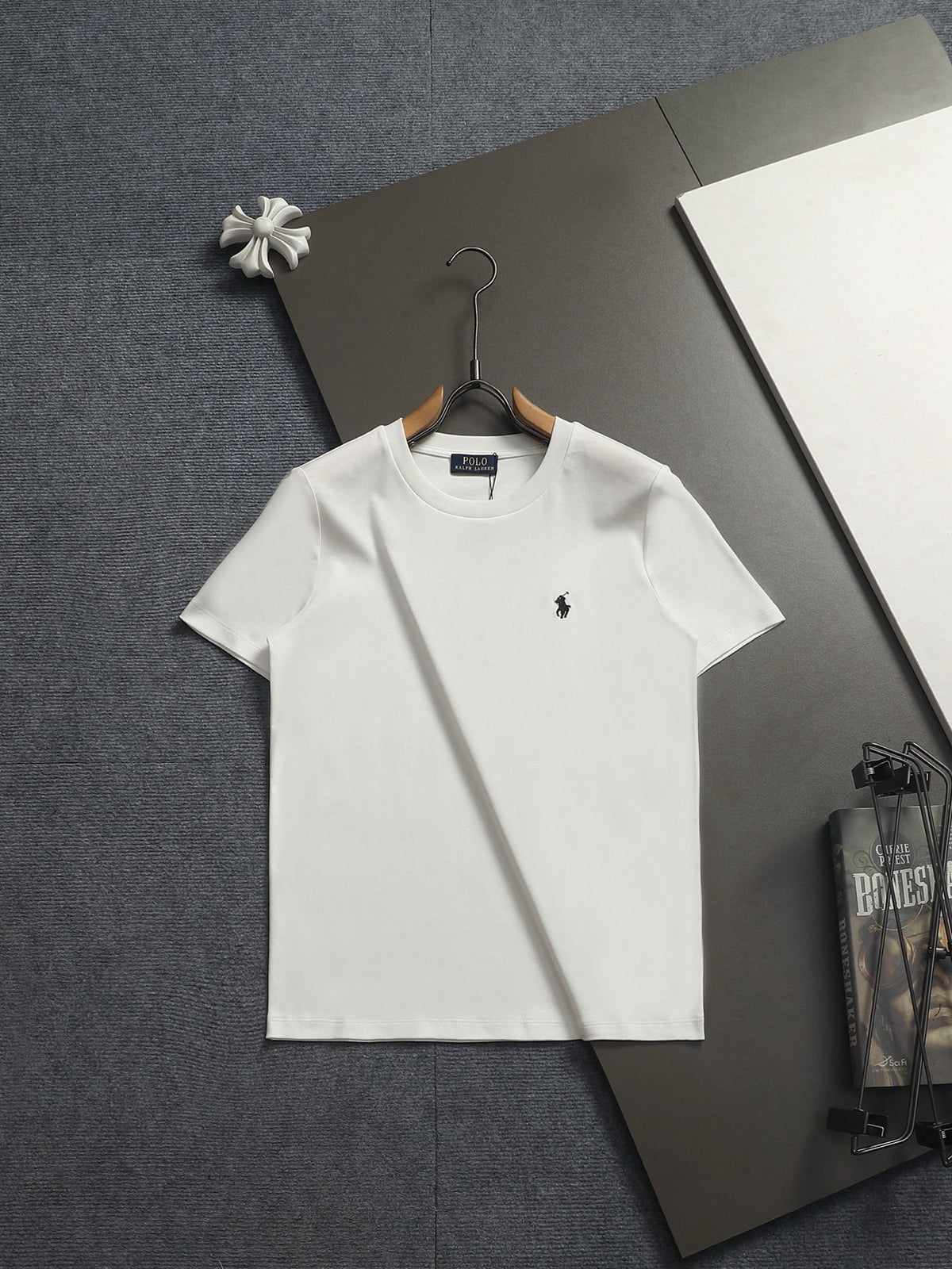 Ralph Lauren Men's Crew‑Neck Short‑Sleeve T‑Shirt With Black Pony Logo