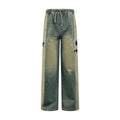 AMIRI Star‑Patch Elastic Waist Wide‑Leg Denim Pants