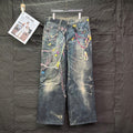 Acne Studios Colorful Chain‑Ornament Wide‑Leg Jeans