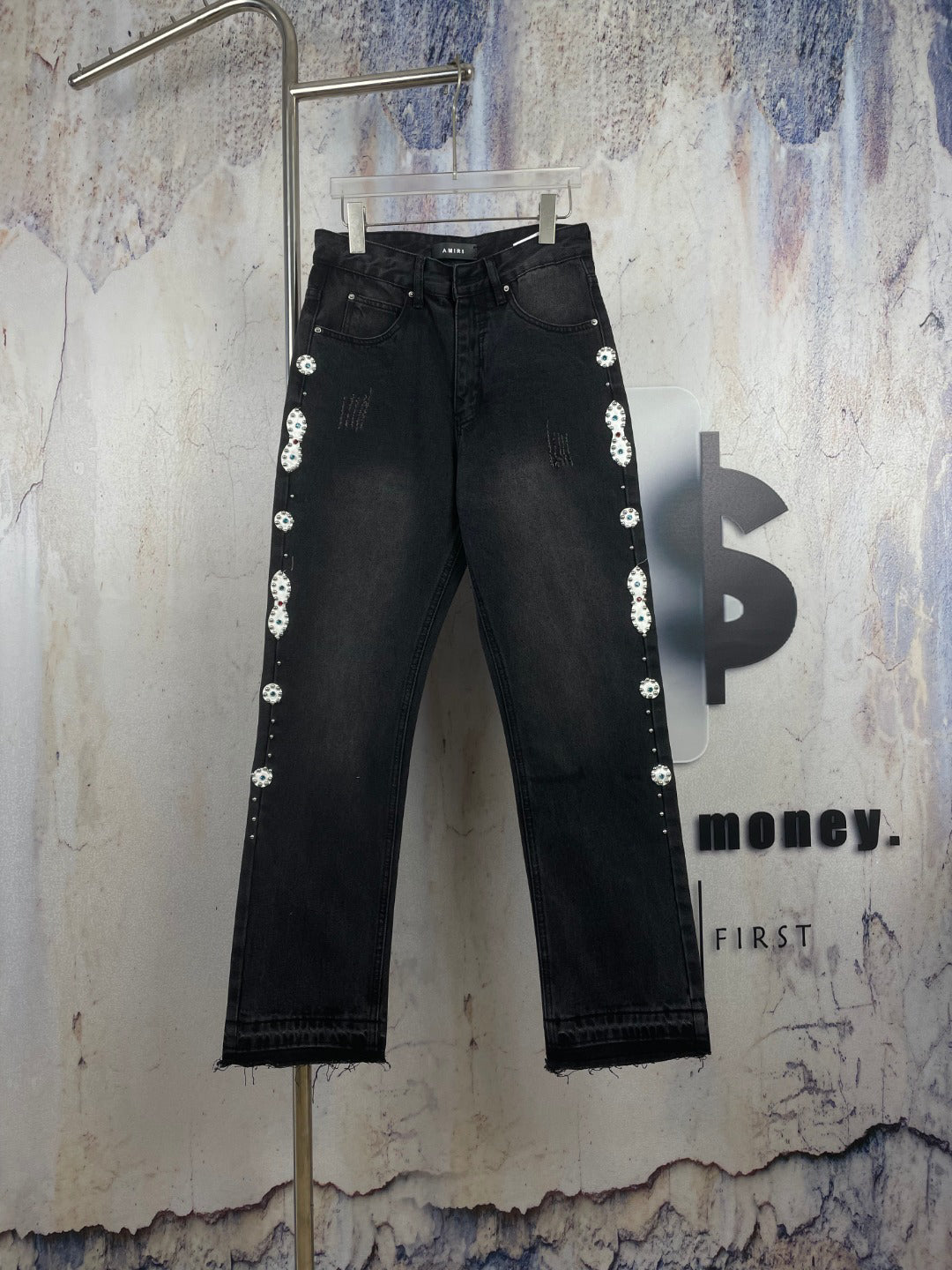 AMIRI Ornamental Stud Embellished Flared Denim Jeans