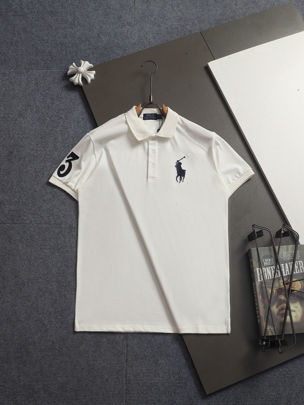 Ralph Lauren Men's Big Pony Short‑Sleeve Polo Shirt With Number‑3 Sleeve Logo