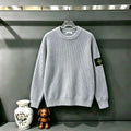 Stone Island Compass Badge Chunky Ribbed Crew Neck Knit Sweater - 5 Colors