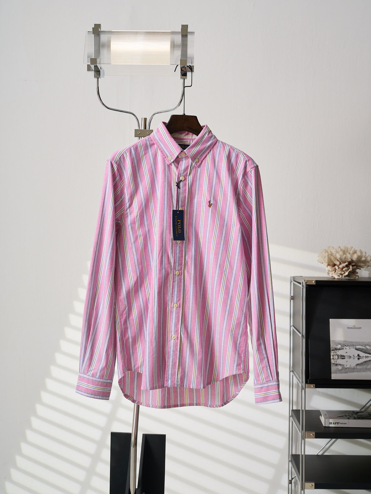 Ralph Lauren Men's Long‑Sleeve Vertical Striped Button‑Down Shirt