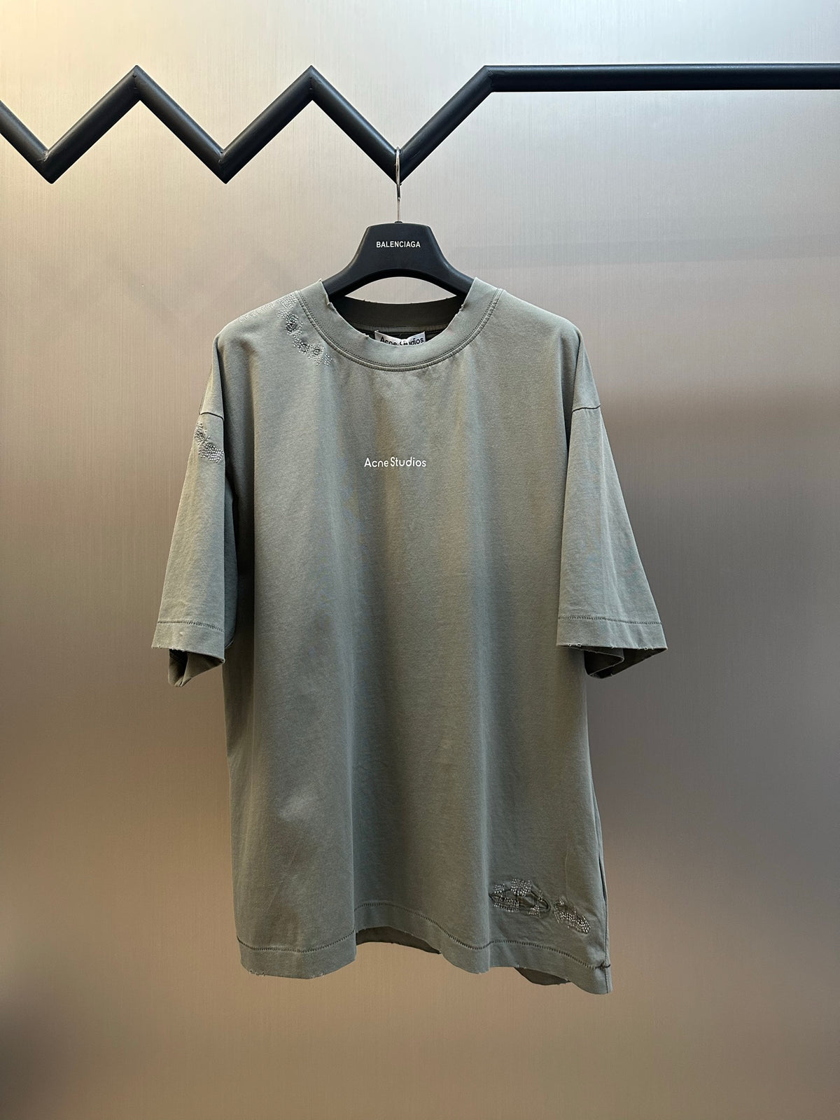 Acne Studios Distressed Oversized Short‑Sleeve T‑Shirt