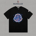 Moncler Watercolor Graffiti Logo Graphic Tee Black