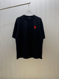 Men's Crew‑Neck Short‑Sleeve T‑Shirt with Red Pony Embroidery